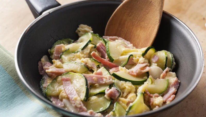 Huevos revueltos con calabacín