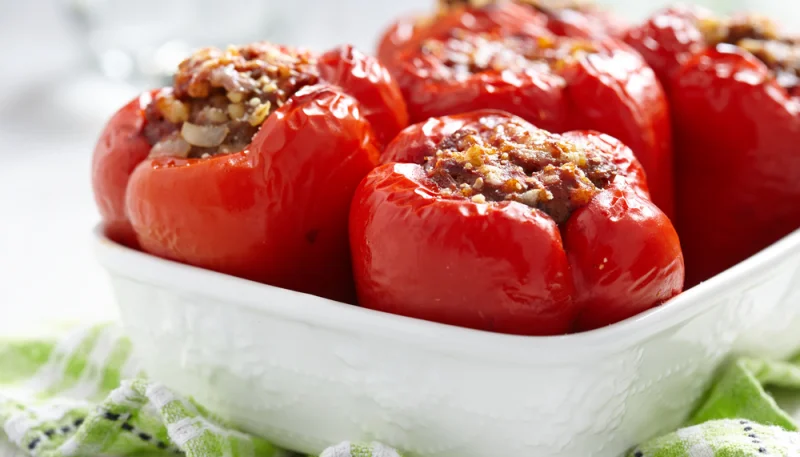 Pimientos rellenos de carne