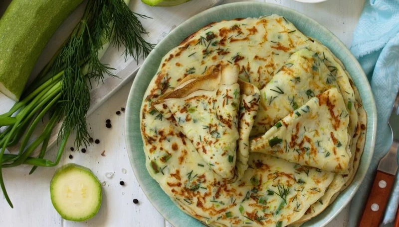 Crepes con ricotta y calabacines