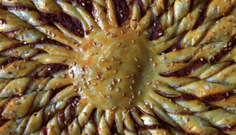 Flor de hojaldre de Nutella