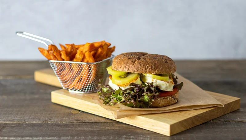 Hamburguesa con kiwi