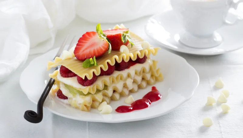 Lasaña de frutos rojos