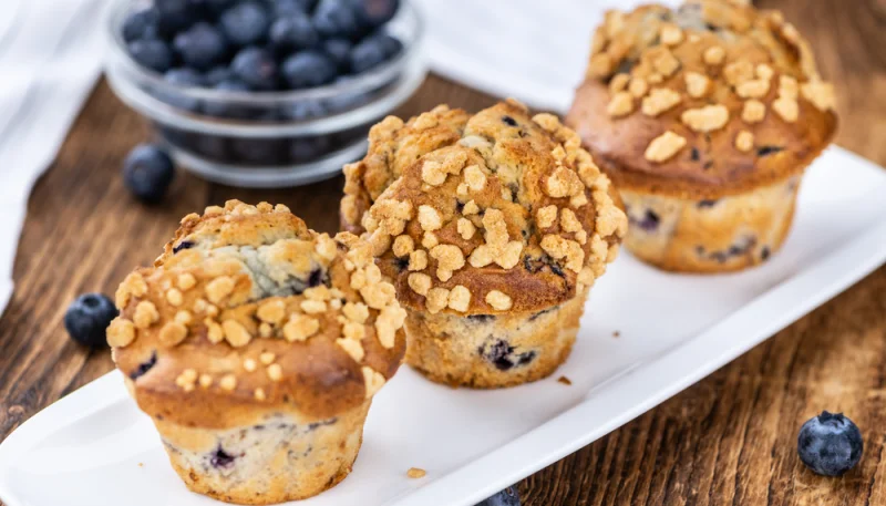 Muffins de arándanos y nueces