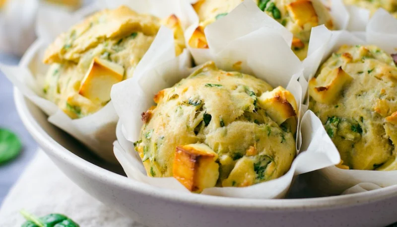 Muffins de espinacas y queso feta
