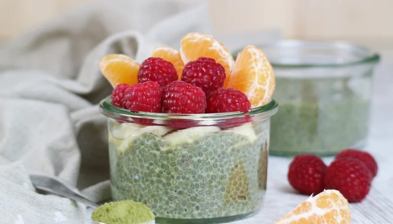 Pudin de chía y matcha