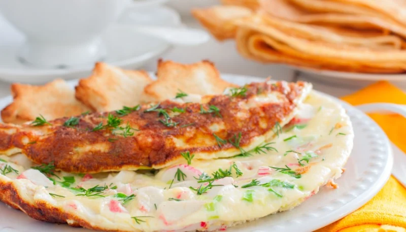Tortilla francesa de palitos de cangrejo