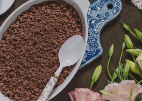 Crumble de pera y chocolate sin gluten