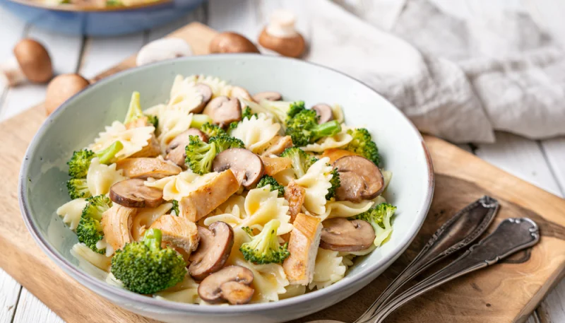 Ensalada de pasta y champiñones