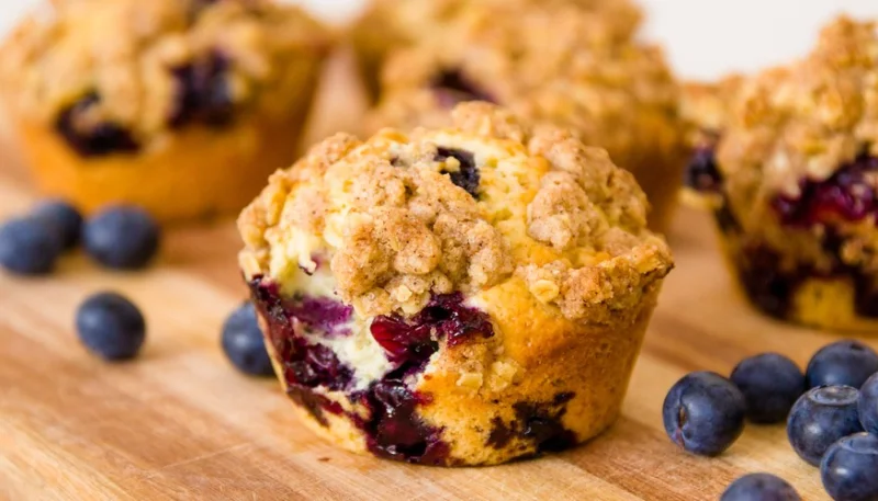 Muffins de avena y arándanos