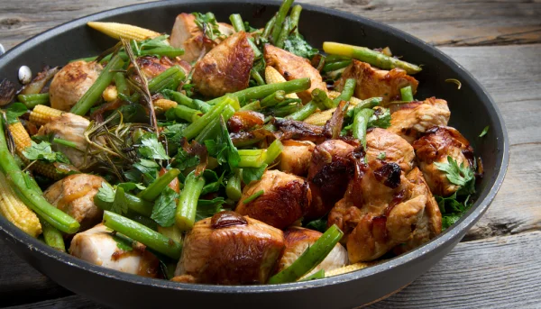 Pavo con espárragos