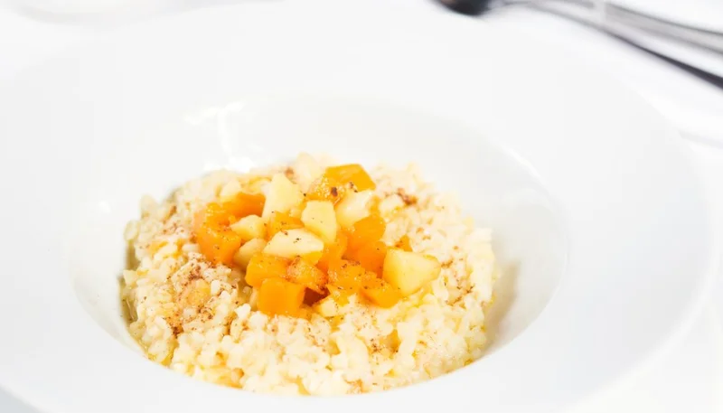 Risotto de melocotones