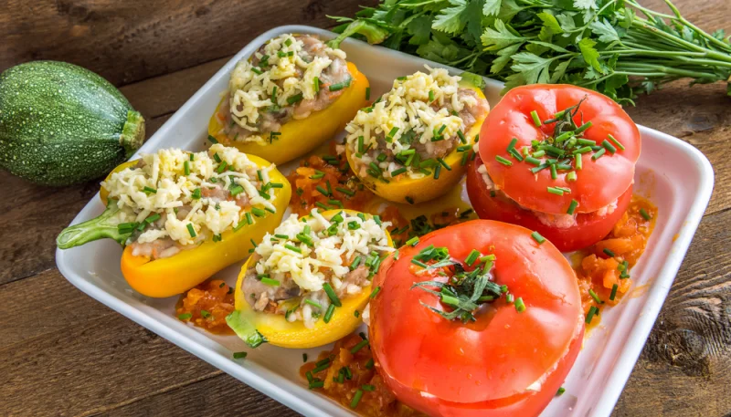 Verdura rellena con carne