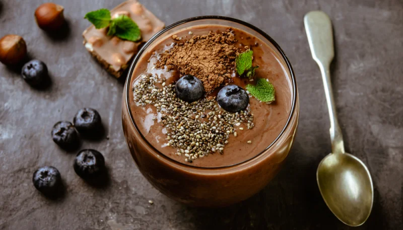 Batido de arándanos y chocolate