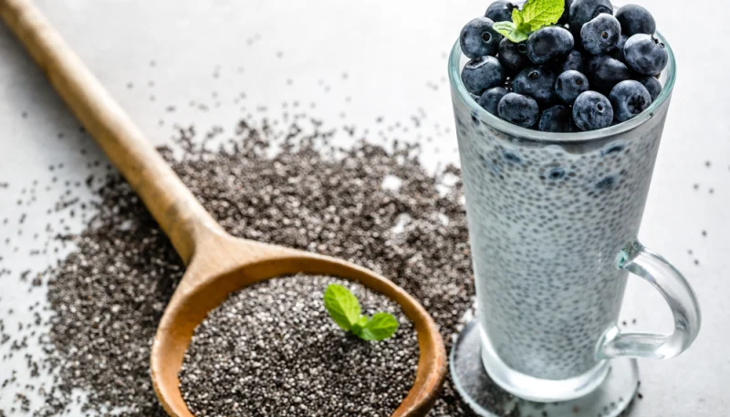 Pudin de chía y arándanos