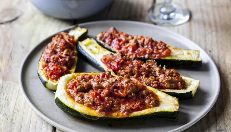 Calabacines rellenos de ternera
