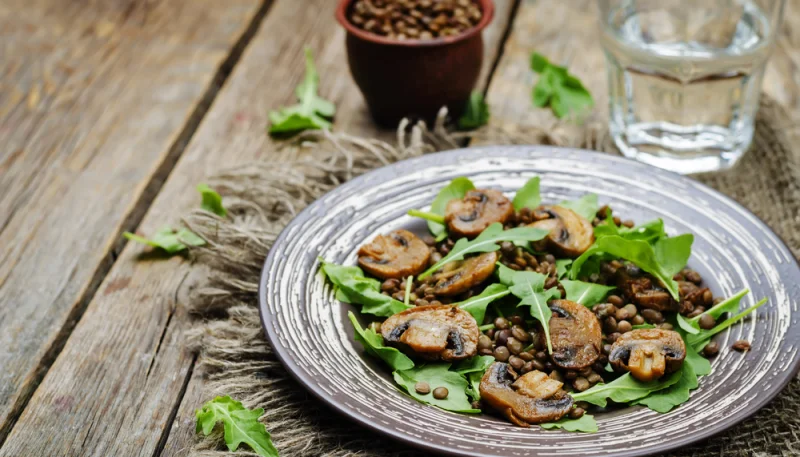 Lentejas con champiñones