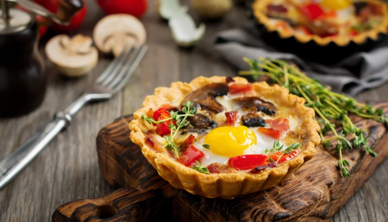 Mini tarta de champiñones