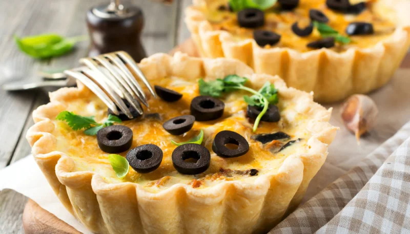 Mini tartas de pollo y berenjena