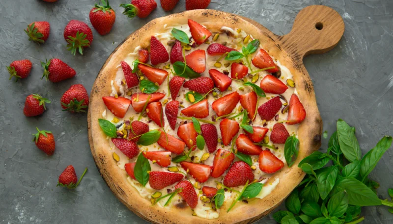 Pizza con fresas