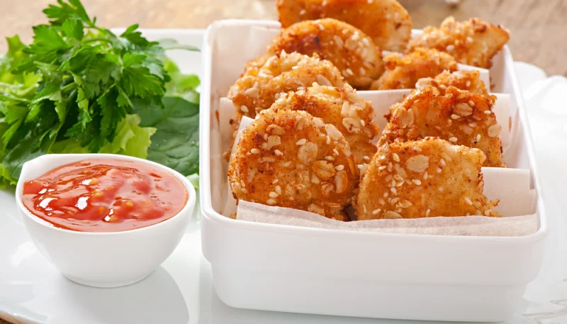 Nuggets de salmón y cereales
