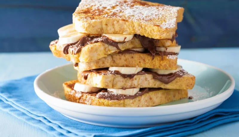 Sándwich de plátano y chocolate