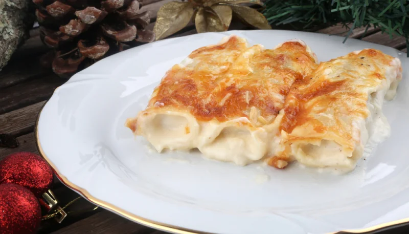 Canelones de pato y foie al brandy