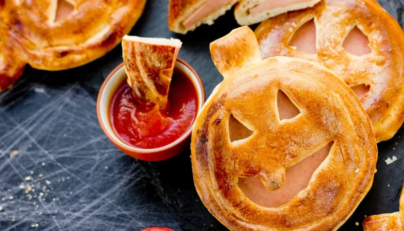 Pizza calzone para Halloween