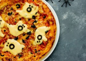 Pizza Halloween de fantasmas