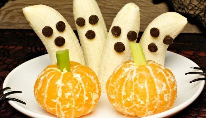 Plátanos fantasma para Halloween