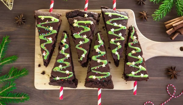 Brownies de árbol de navidad