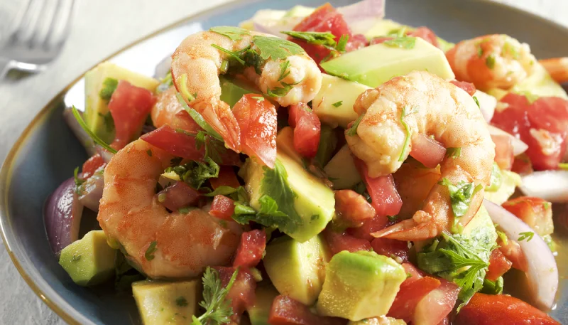 Ceviche de langostinos y aguacate