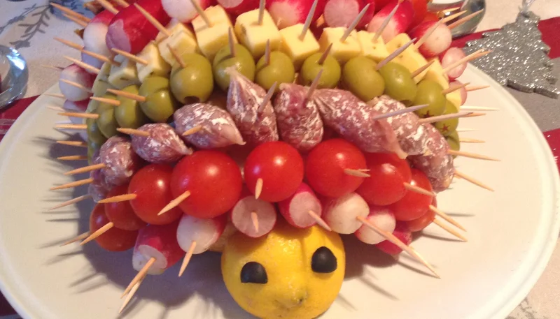 Erizo aperitivo de Navidad