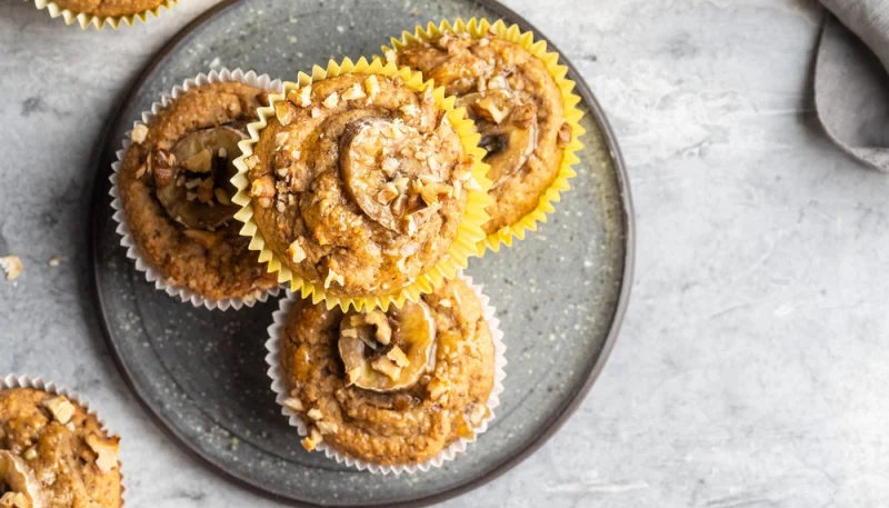 Muffins de yogur y plátano
