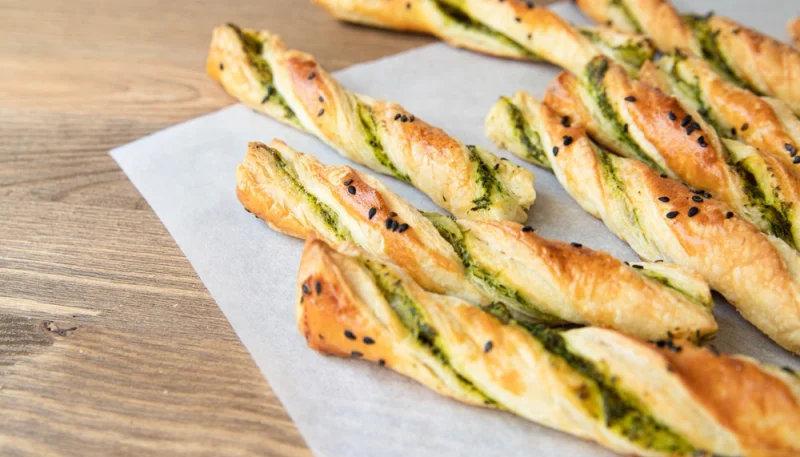 Palitos de pesto de rúcula