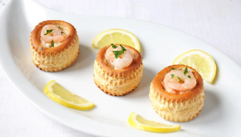 Volovanes con gambas