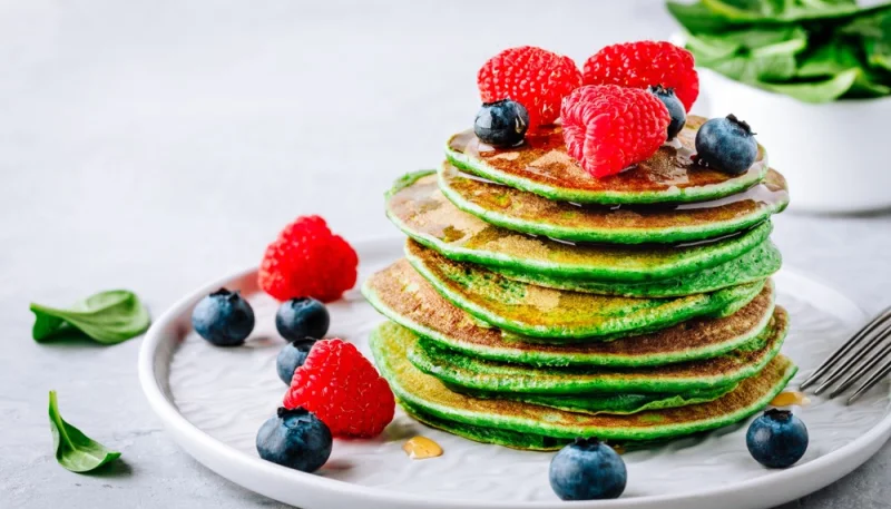 Pancakes de espinacas y plátano