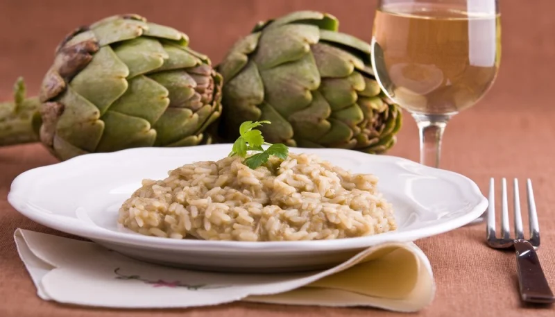Risotto de alcachofas