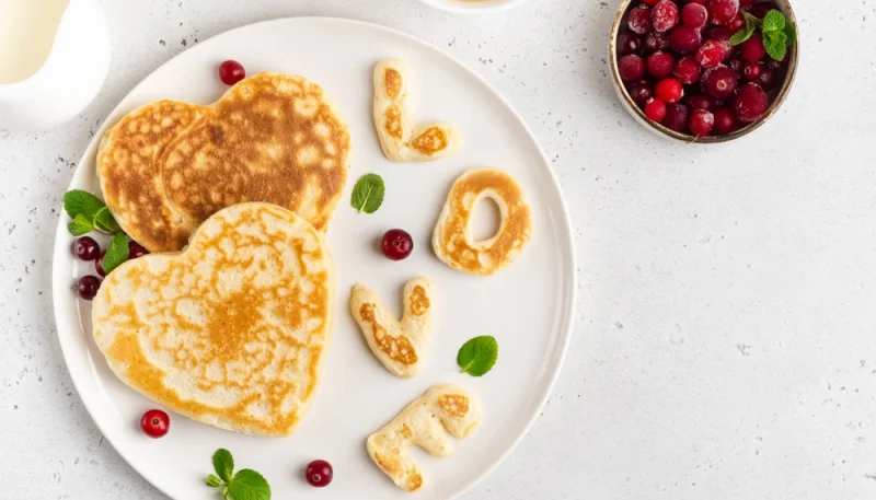 Tortitas en forma de corazón