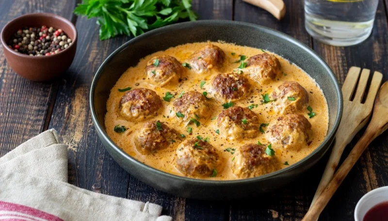 Albóndigas con salsa de verduras