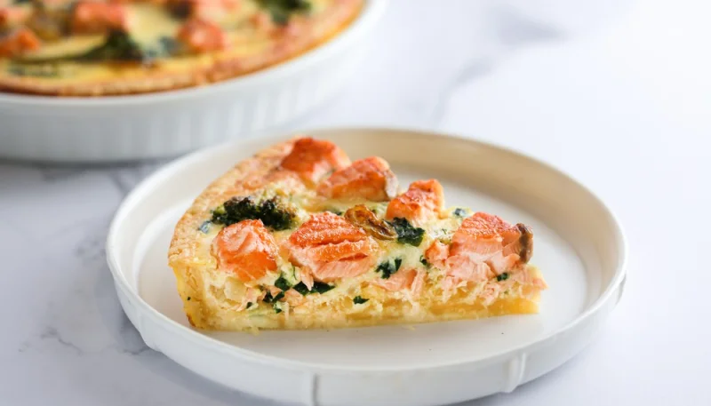 Quiche de salmón y queso de cabra