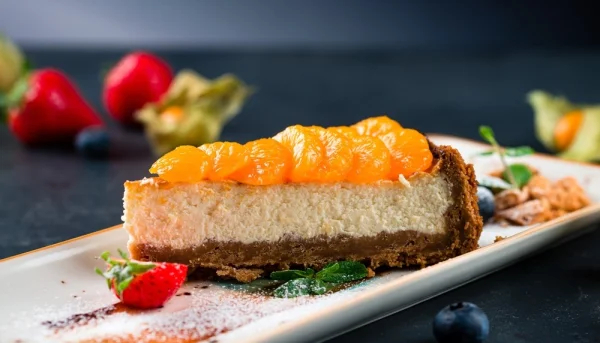Tarta de queso de mandarinas