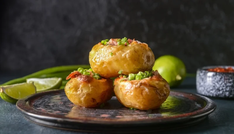 Patatas rellenas de salmón