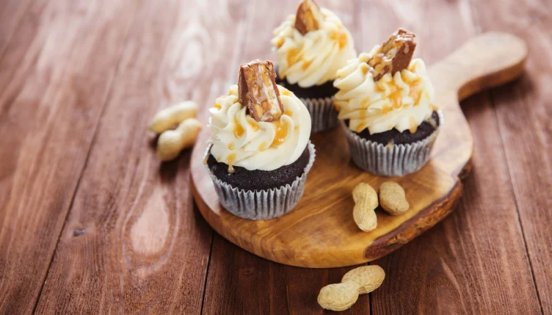 Cupcakes de chocolate y maní