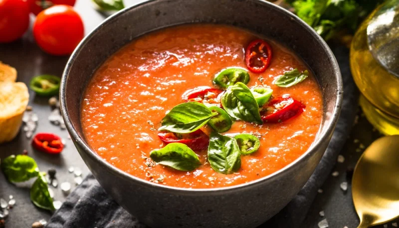 Gazpacho andaluz a la mostaza